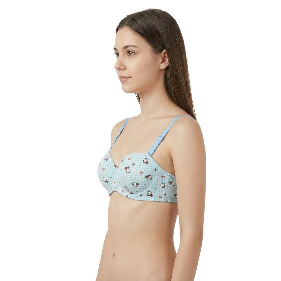1Genazy Wear - Hello Kitty Printed Padded Bra - Comfortable Daily Wear Bra for Women