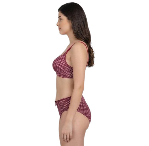 Women’s Printed Padded Bra & Panty Set – Comfortable Everyday Lingerie (Multiple Colors)