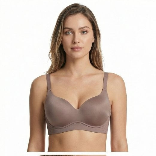 Genazy Wear | Seamless Wireless Comfort Bra – Ultra-Soft Contoured T-Shirt Bra (Mauve)