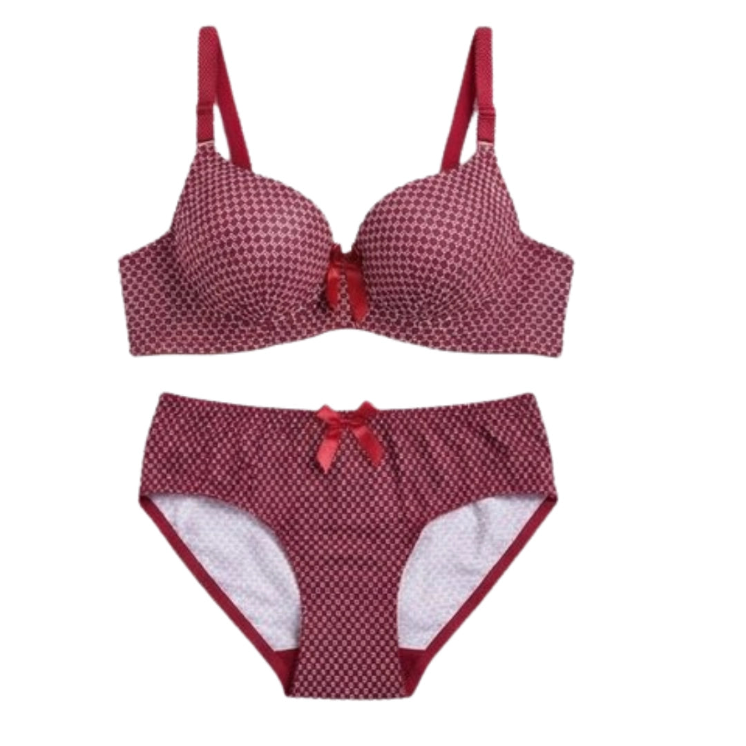 Women’s Printed Padded Bra & Panty Set – Comfortable Everyday Lingerie (Multiple Colors)
