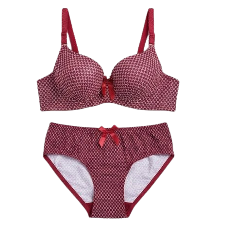 Women’s Printed Padded Bra & Panty Set – Comfortable Everyday Lingerie (Multiple Colors)