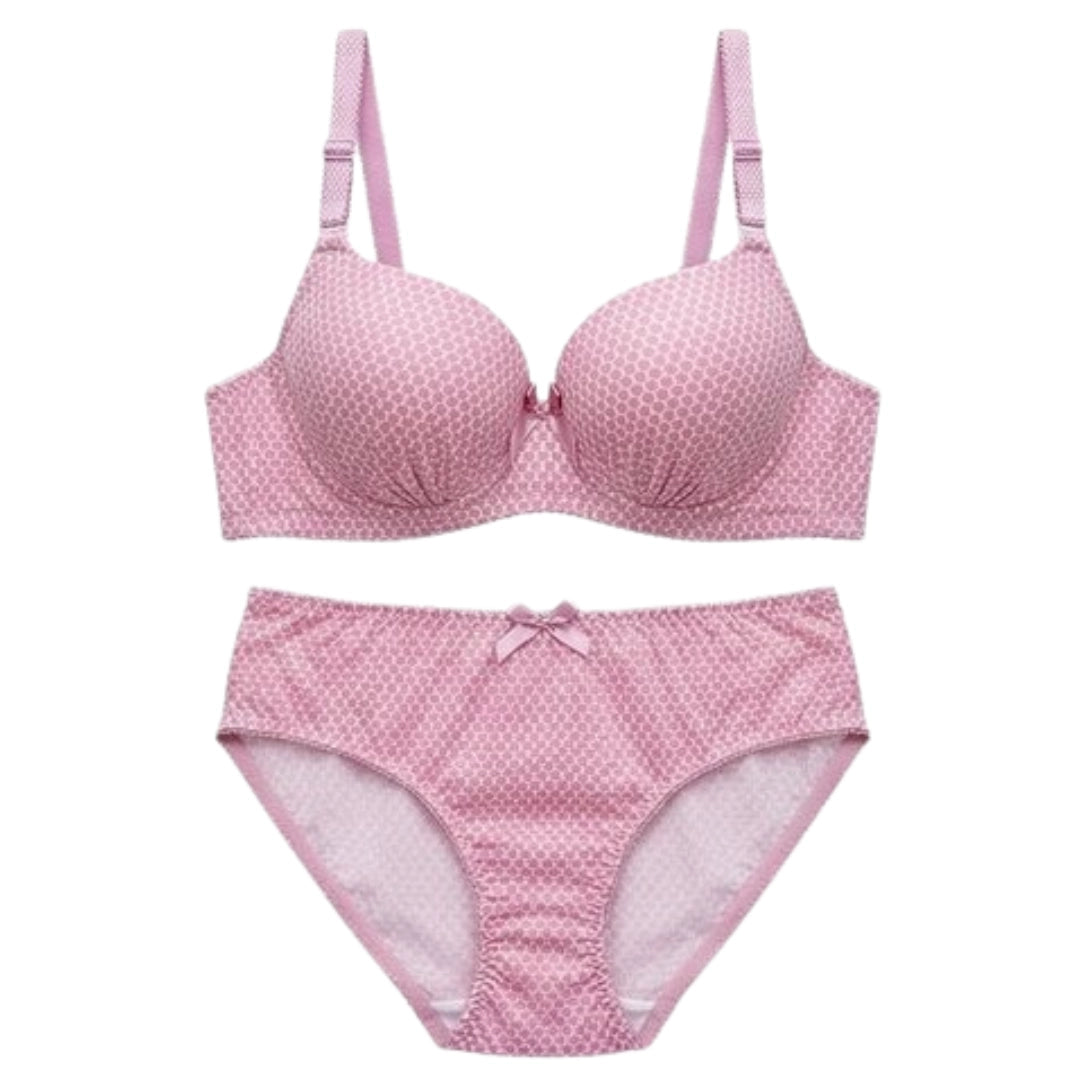 Women’s Printed Padded Bra & Panty Set – Comfortable Everyday Lingerie (Multiple Colors)