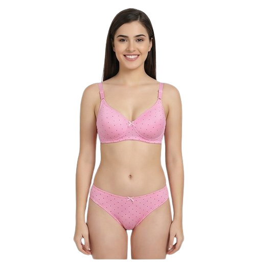 Women’s Printed Padded Bra & Panty Set – Comfortable Everyday Lingerie (Multiple Colors)