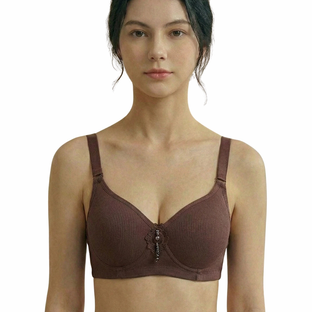 Premium Ribbed Cotton Padded Bra – Seamless & Wire-Free | Available in Multiple Vibrant Colors