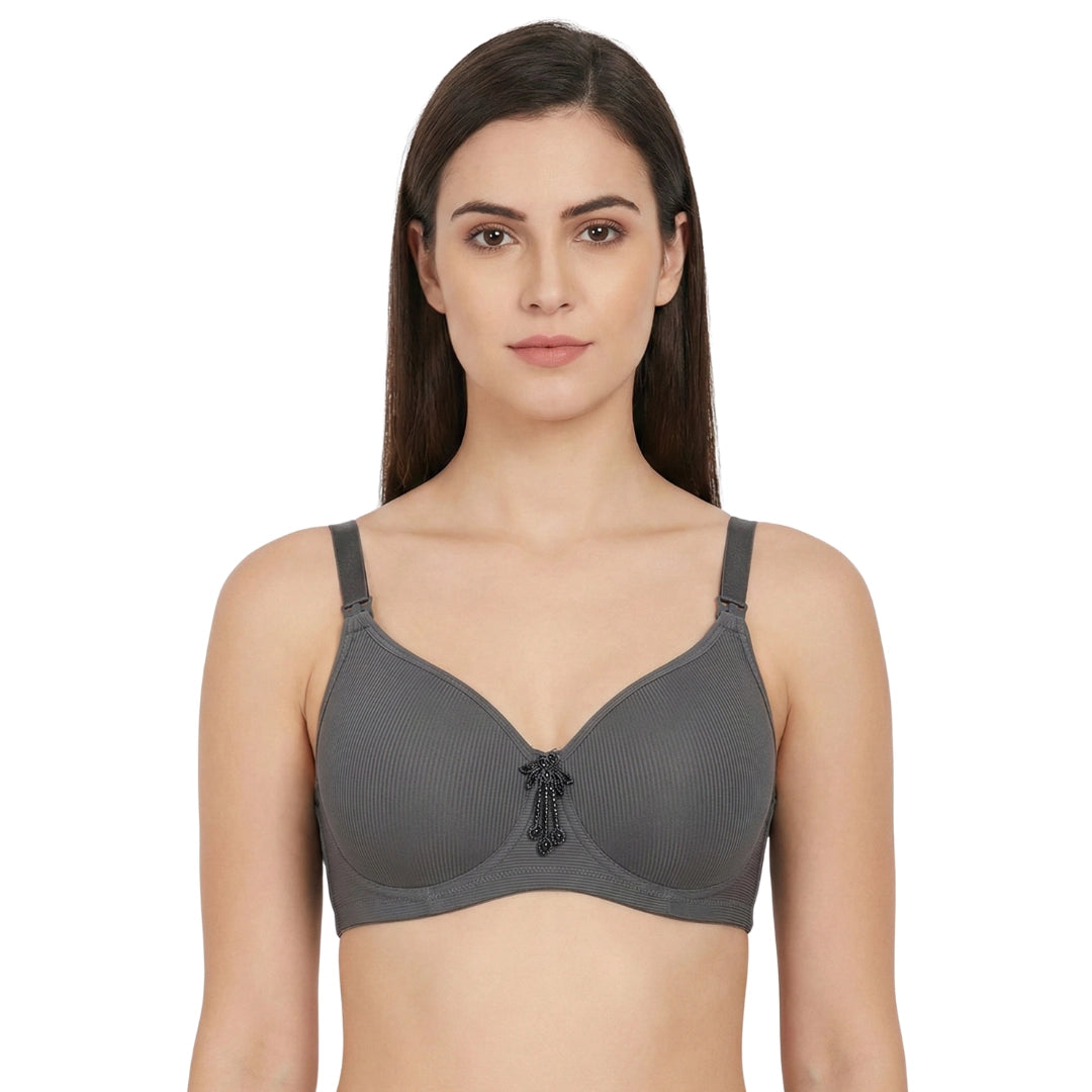 Premium Ribbed Cotton Padded Bra – Seamless & Wire-Free | Available in Multiple Vibrant Colors