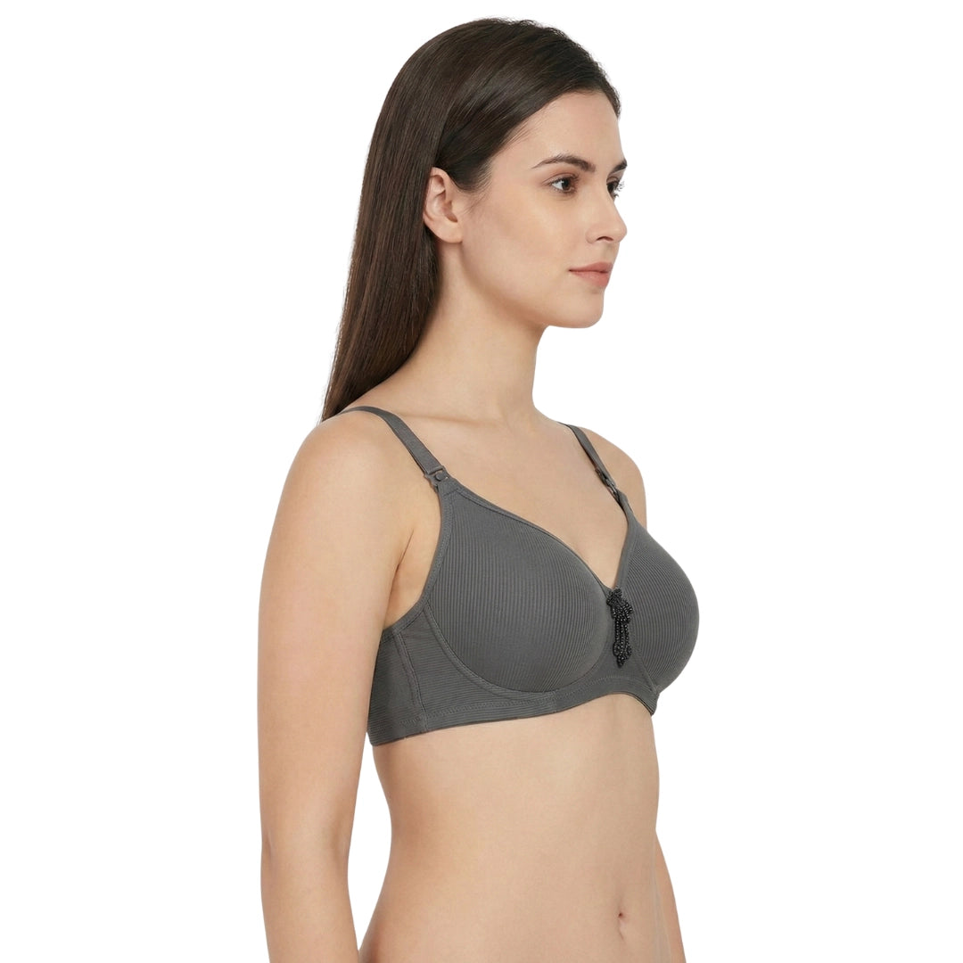 Premium Ribbed Cotton Padded Bra – Seamless & Wire-Free | Available in Multiple Vibrant Colors