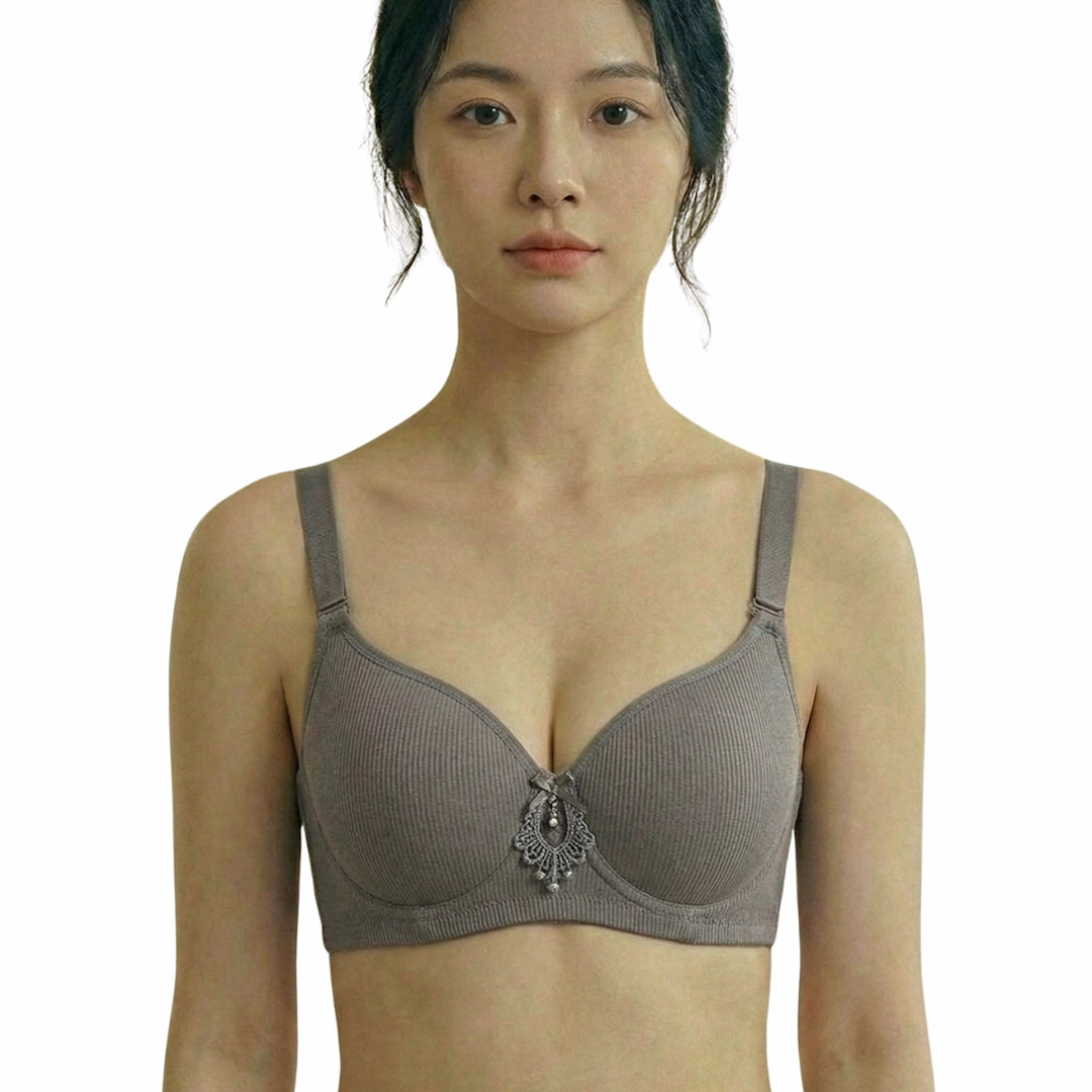 Premium Ribbed Cotton Padded Bra – Seamless & Wire-Free | Available in Multiple Vibrant Colors