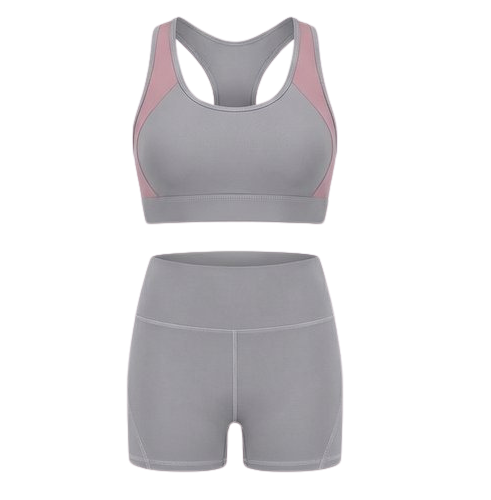 Genazy Wear Pro-Active 2-Piece Workout Set – High-Impact Sports Bra & Scrunch-Butt Biker Shorts (Removable Soft Pads)