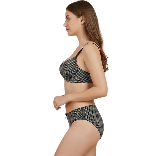 Women’s Printed Padded Bra & Panty Set – Comfortable Everyday Lingerie (Multiple Colors)