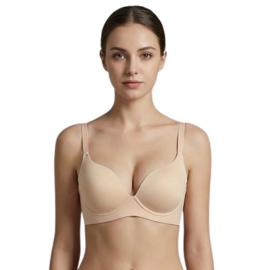 Genazy Wear | Seamless Wireless Comfort Bra – Ultra-Soft Contoured T-Shirt Bra (Mauve)