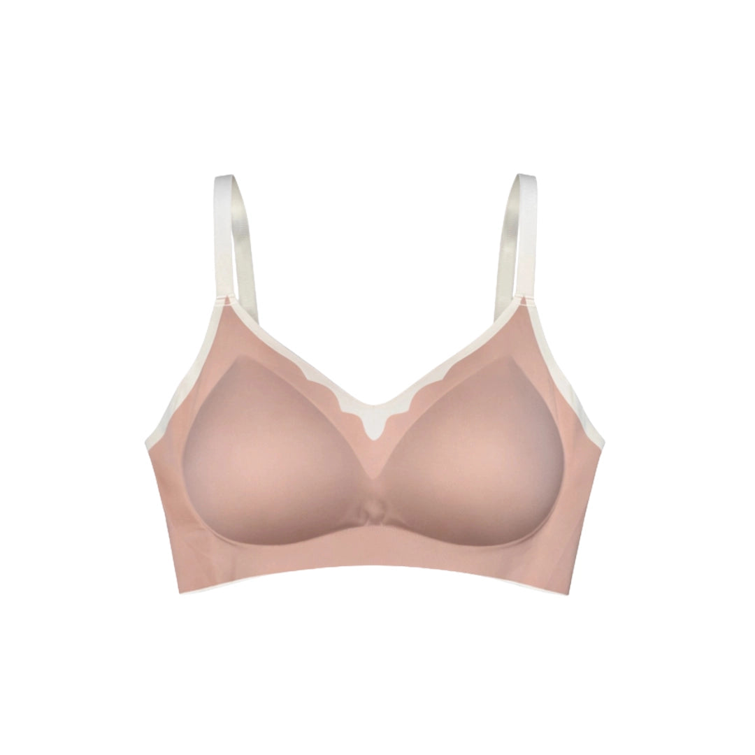 Women's Ultra-Soft Seamless Comfort Bra – Wireless Scalloped Edge Bralette with Removable Padding