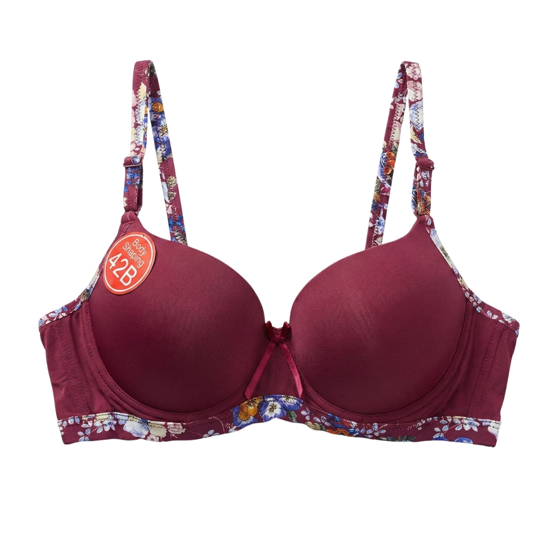 1Floral Edge Comfort Bra – Soft Padded Everyday Support