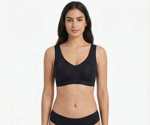 Women’s Seamless Deep V Comfort Bra Set – Wire-Free Everyday Lounge Bra (Multiple Colors)