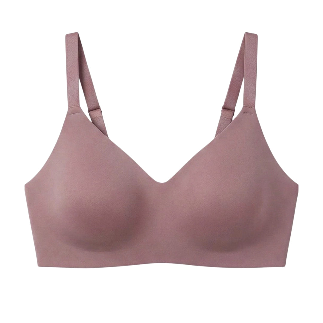 Genazy Wear | Seamless Wireless Comfort Bra – Ultra-Soft Contoured T-Shirt Bra (Mauve)