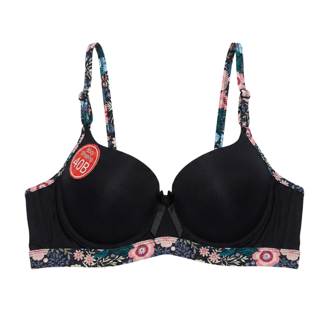Floral Edge Comfort Bra – Soft Padded Everyday Support