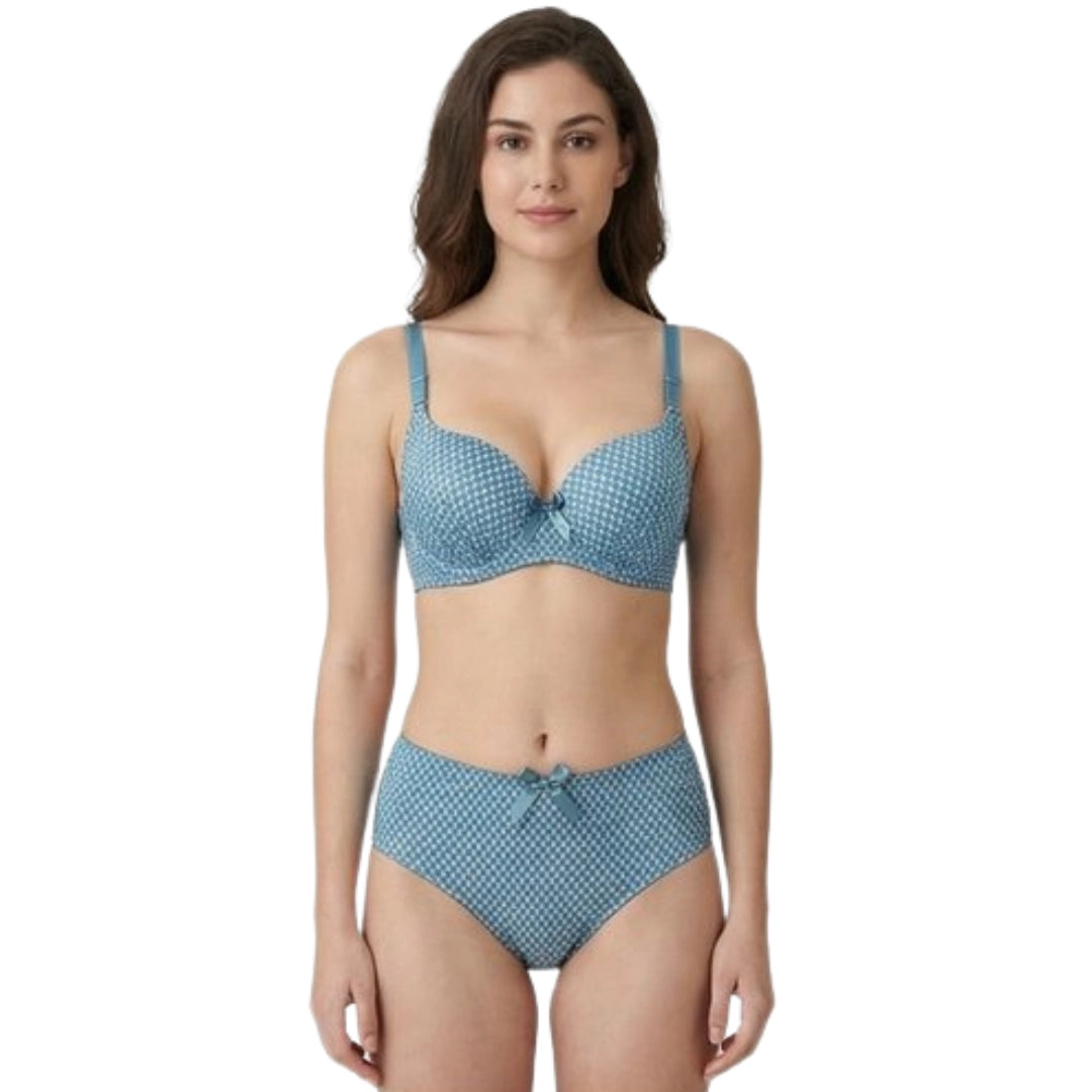 Women’s Printed Padded Bra & Panty Set – Comfortable Everyday Lingerie (Multiple Colors)