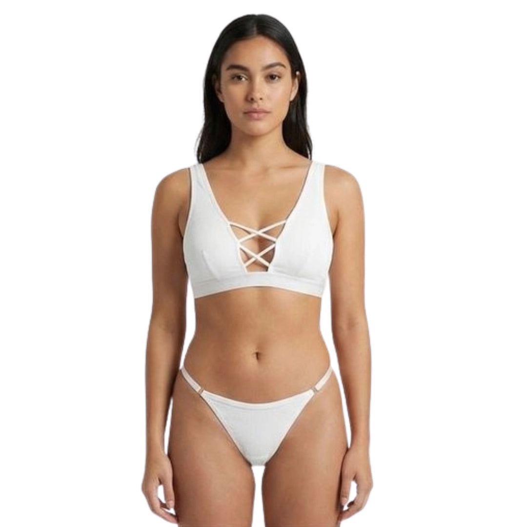 Women’s Criss-Cross Front Bralette Set – Stylish Wire-Free Lingerie (Multiple Colors)