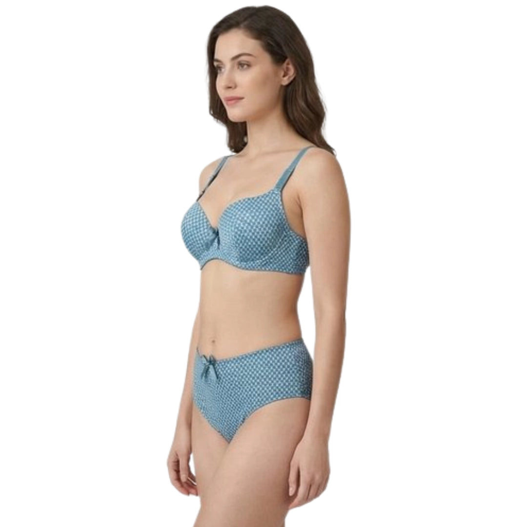 Women’s Printed Padded Bra & Panty Set – Comfortable Everyday Lingerie (Multiple Colors)