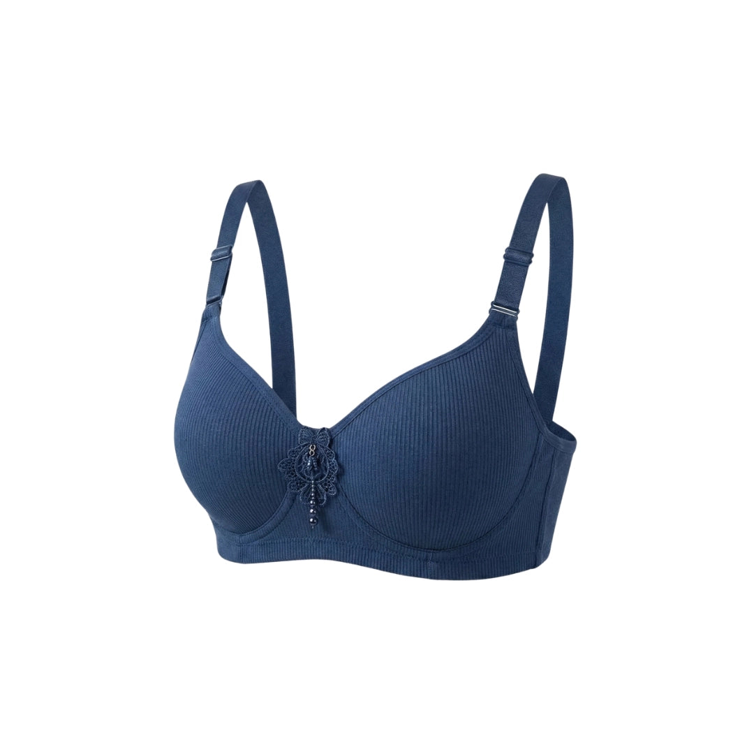 Premium Ribbed Cotton Padded Bra – Seamless & Wire-Free | Available in Multiple Vibrant Colors