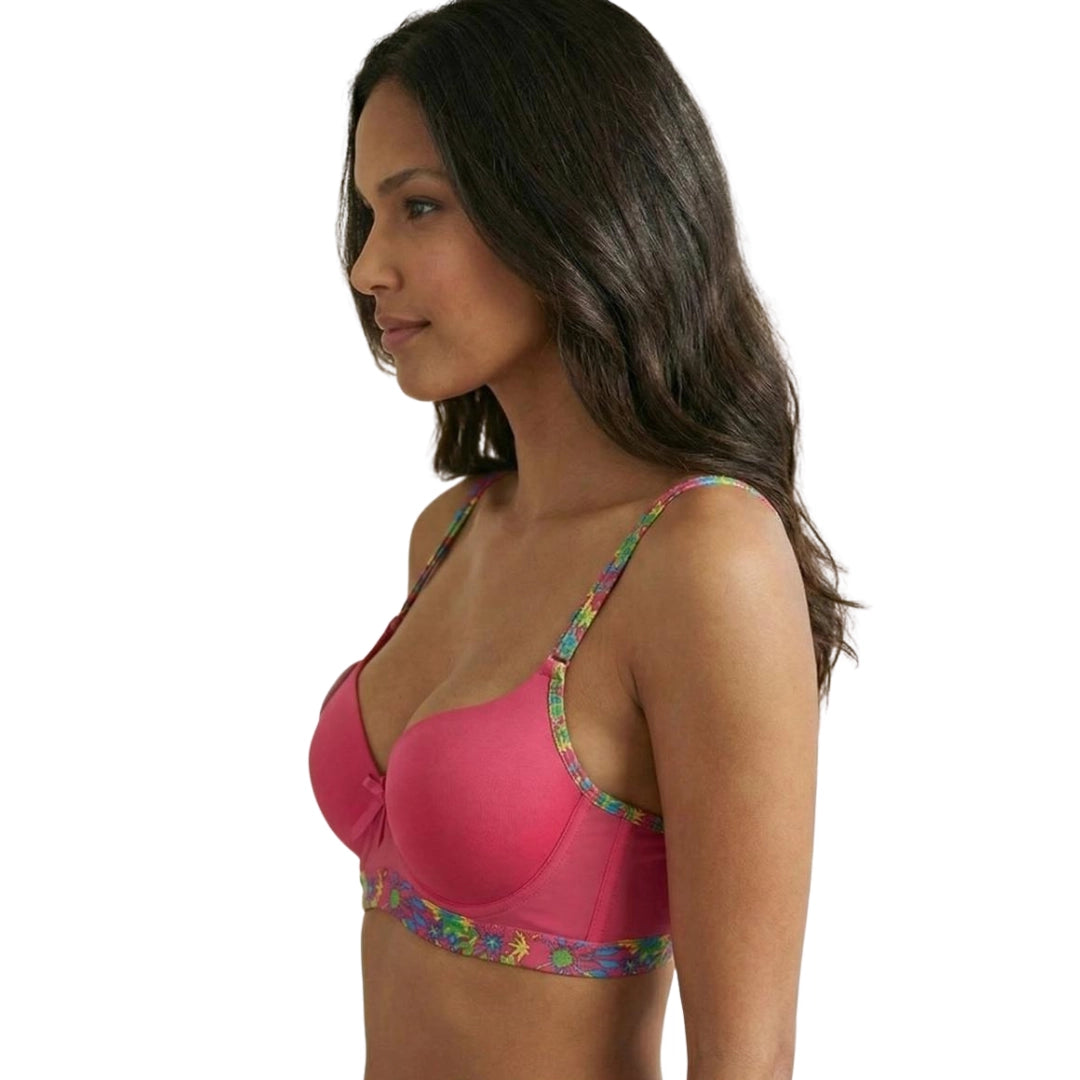1Floral Edge Comfort Bra – Soft Padded Everyday Support