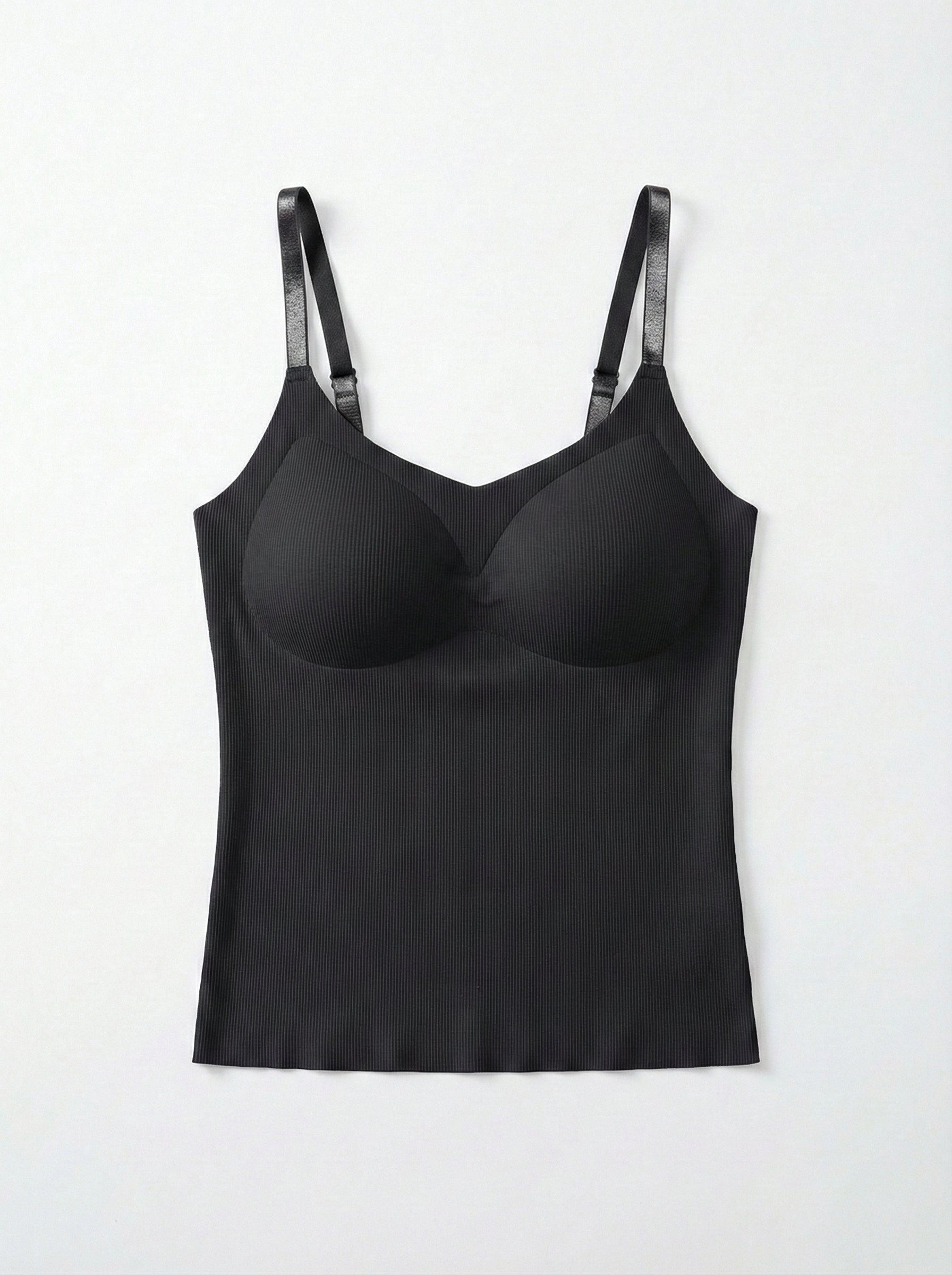 b8Women’s Seamless Ribbed Padded Camisole – Sage Green Stretchable Tank Top with Adjustable Straps (Removable Soft Pads)