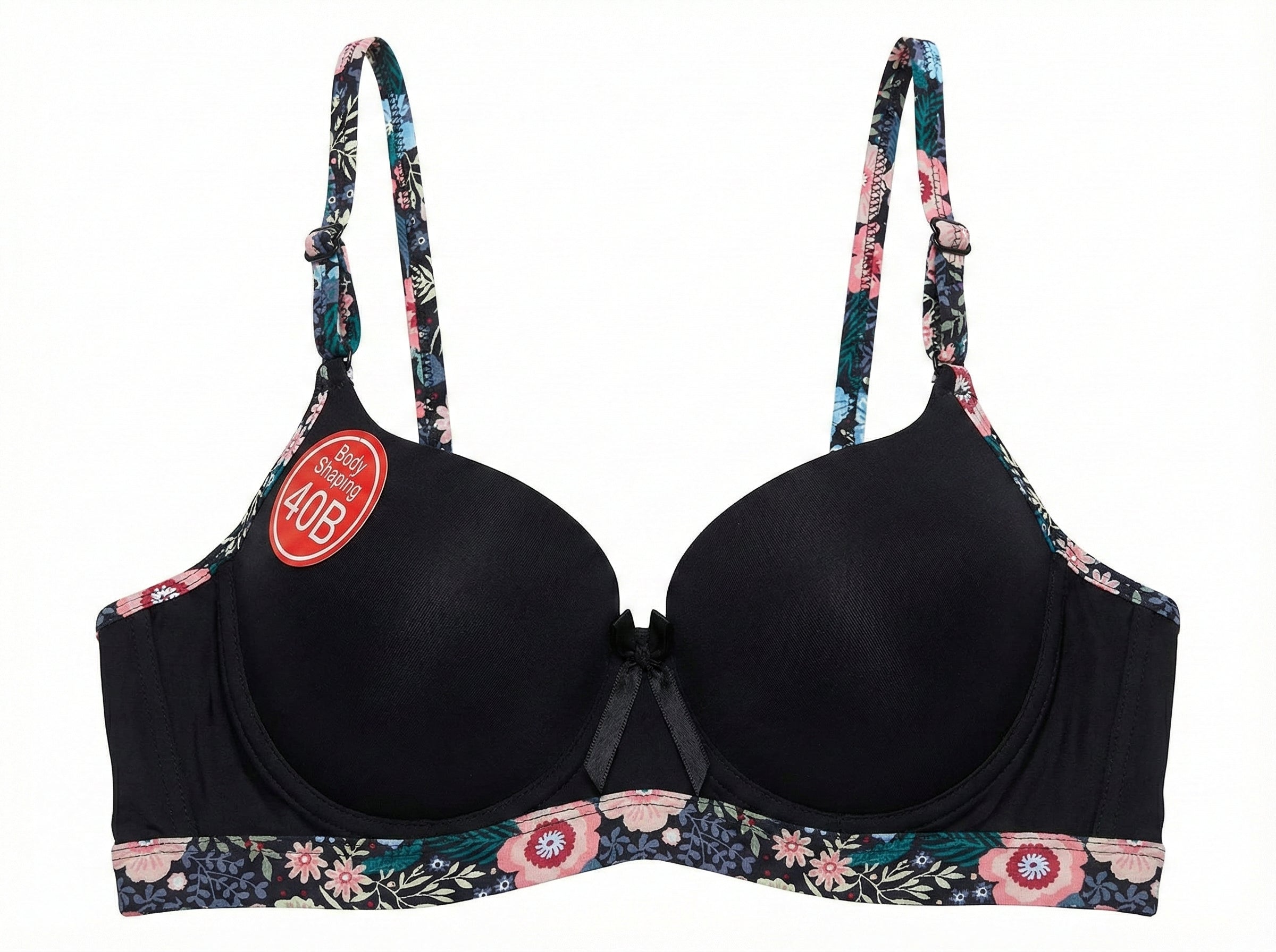 Floral Edge Comfort Bra – Soft Padded Everyday Support
