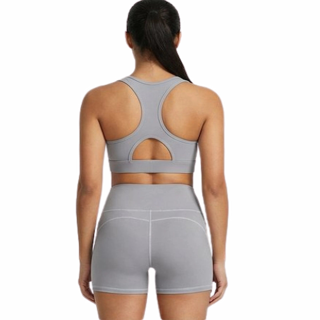 Genazy Wear Pro-Active 2-Piece Workout Set – High-Impact Sports Bra & Scrunch-Butt Biker Shorts (Removable Soft Pads)