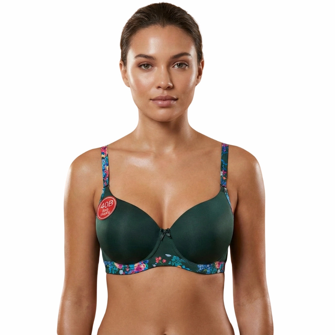 1Floral Edge Comfort Bra – Soft Padded Everyday Support