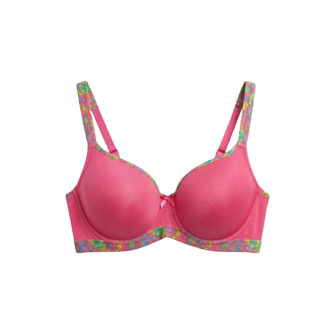 Floral Edge Comfort Bra – Soft Padded Everyday Support