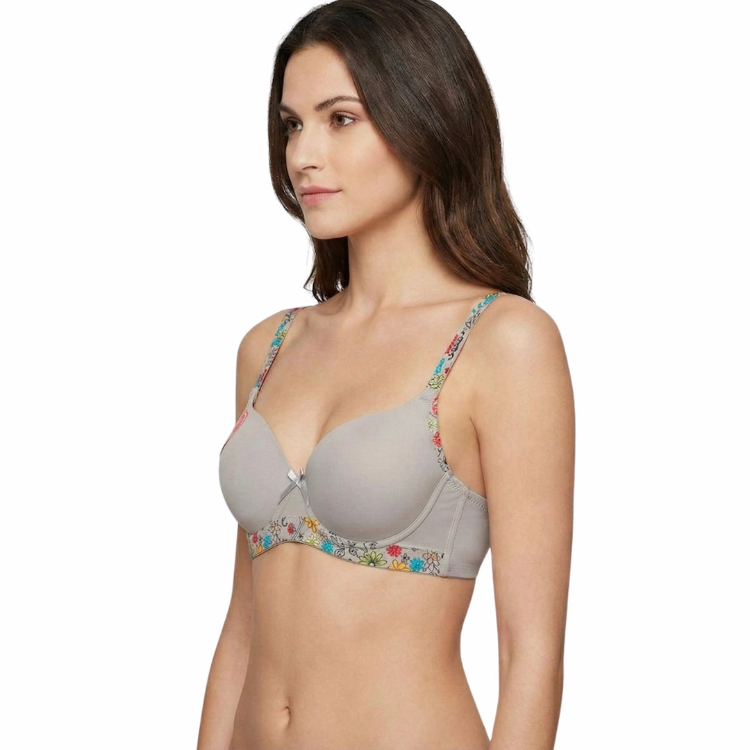 1Floral Edge Comfort Bra – Soft Padded Everyday Support
