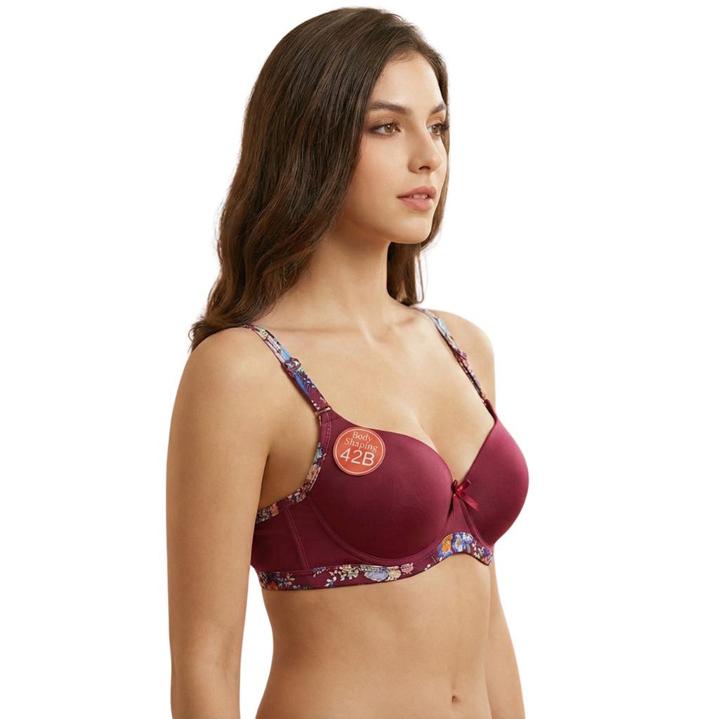 b7Floral Edge Comfort Bra – Soft Padded Everyday Support