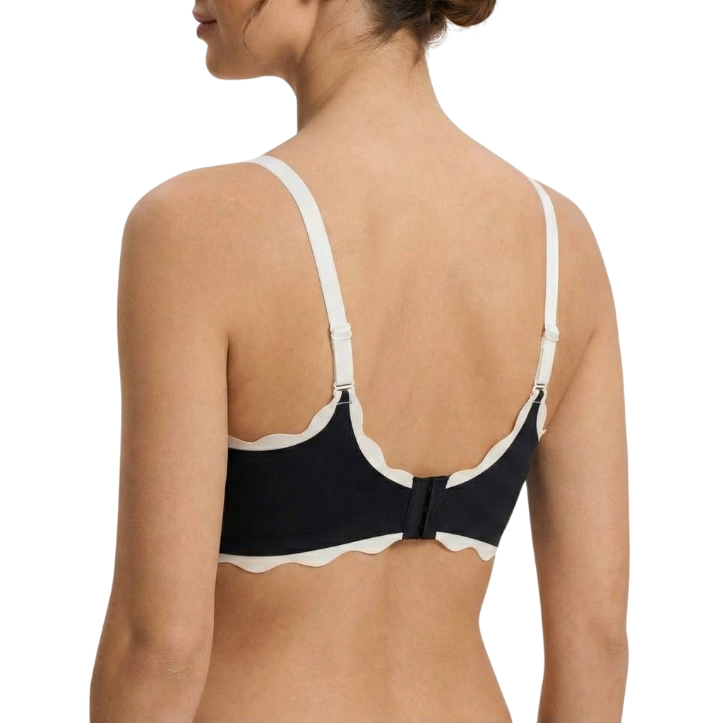 Women's Ultra-Soft Seamless Comfort Bra – Wireless Scalloped Edge Bralette with Removable Padding