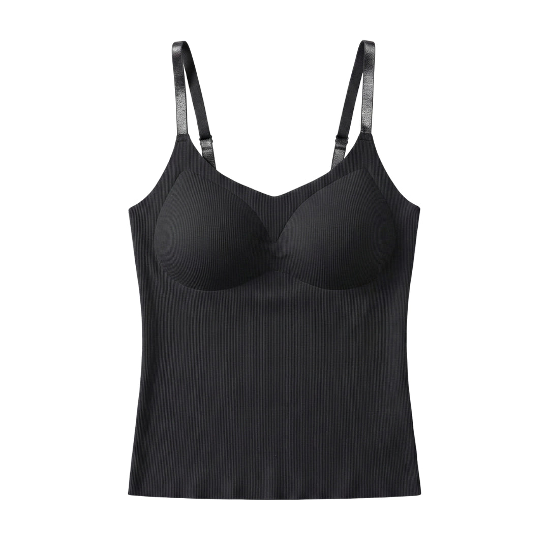 b8Women’s Seamless Ribbed Padded Camisole – Sage Green Stretchable Tank Top with Adjustable Straps (Removable Soft Pads)