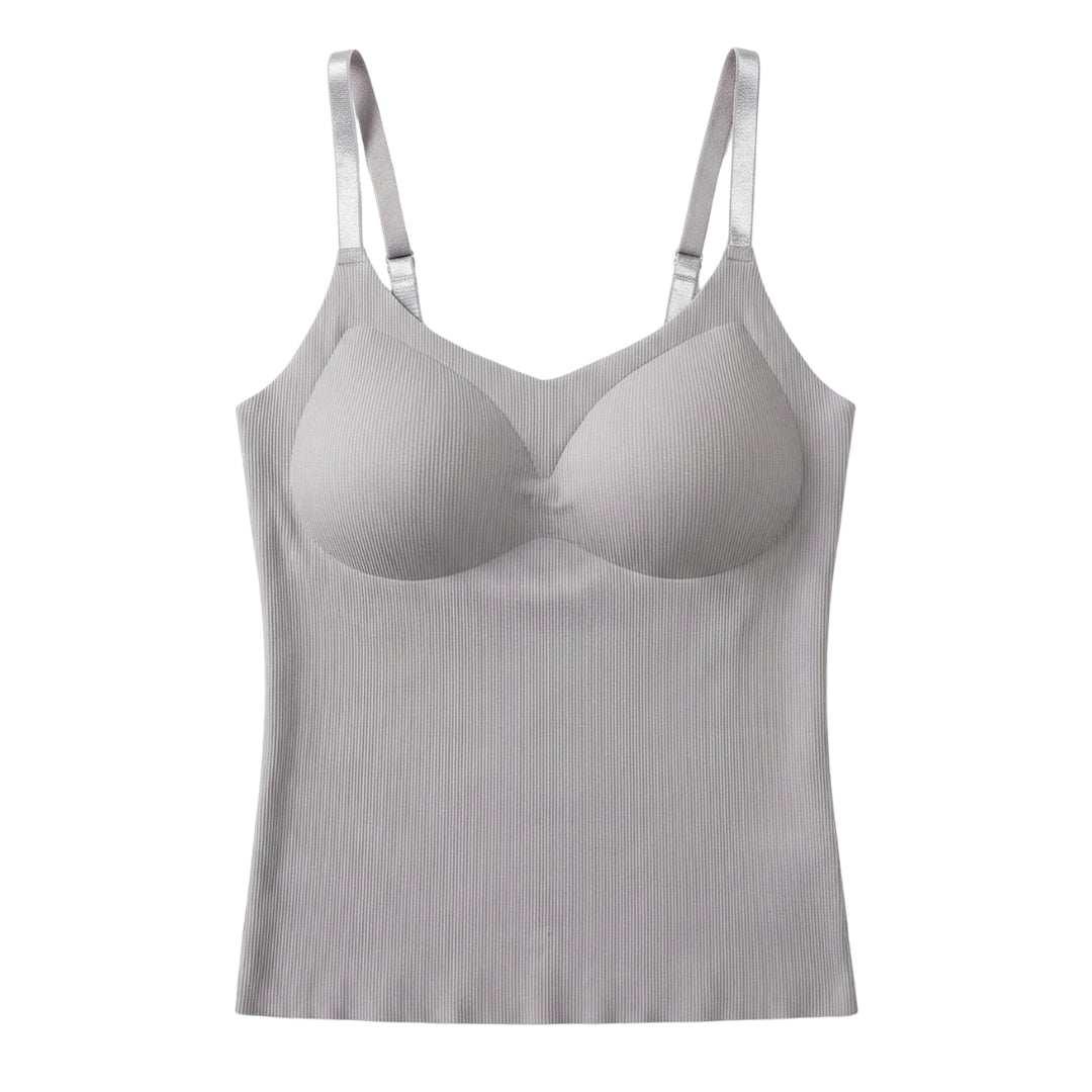 b8Women’s Seamless Ribbed Padded Camisole – Sage Green Stretchable Tank Top with Adjustable Straps (Removable Soft Pads)