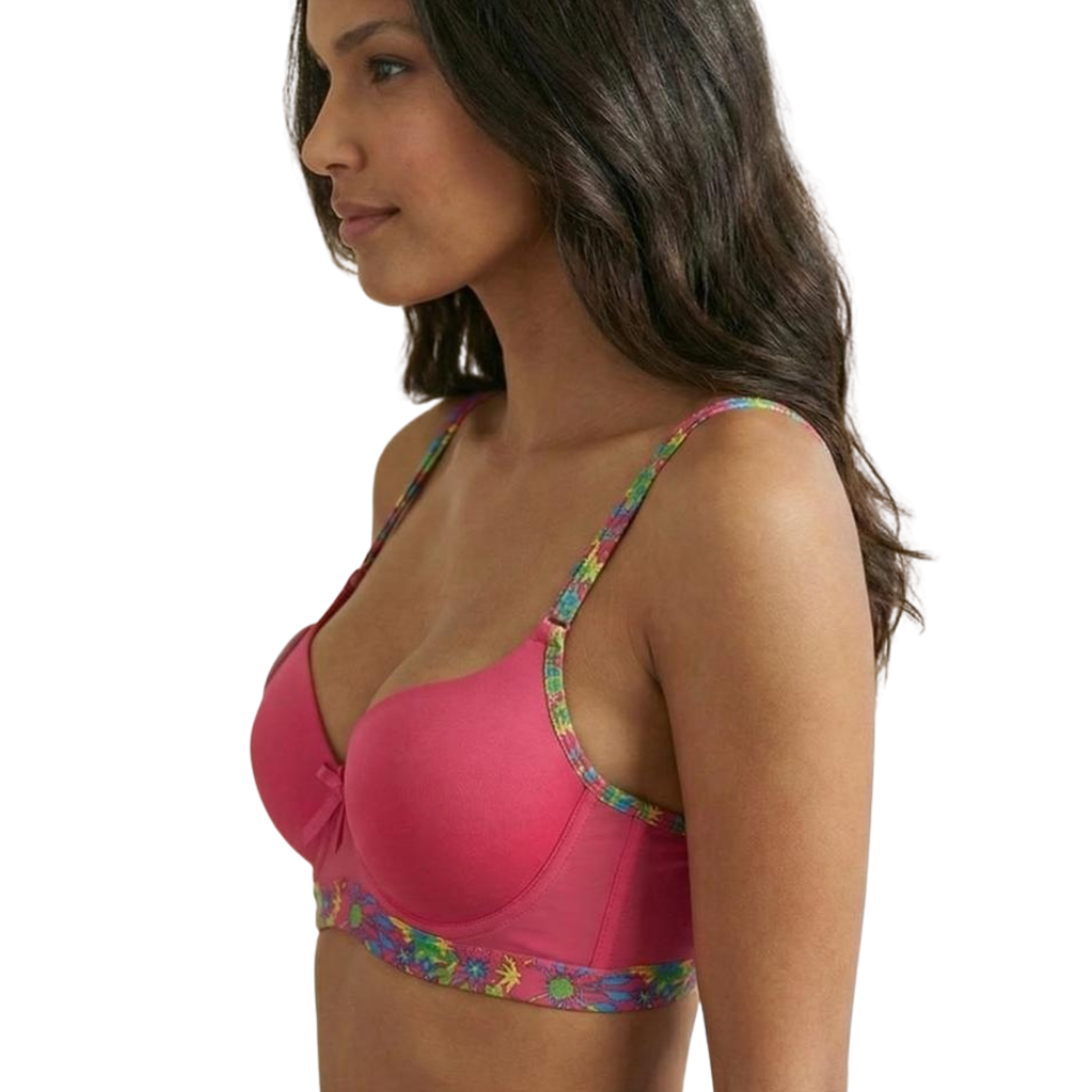 b7Floral Edge Comfort Bra – Soft Padded Everyday Support