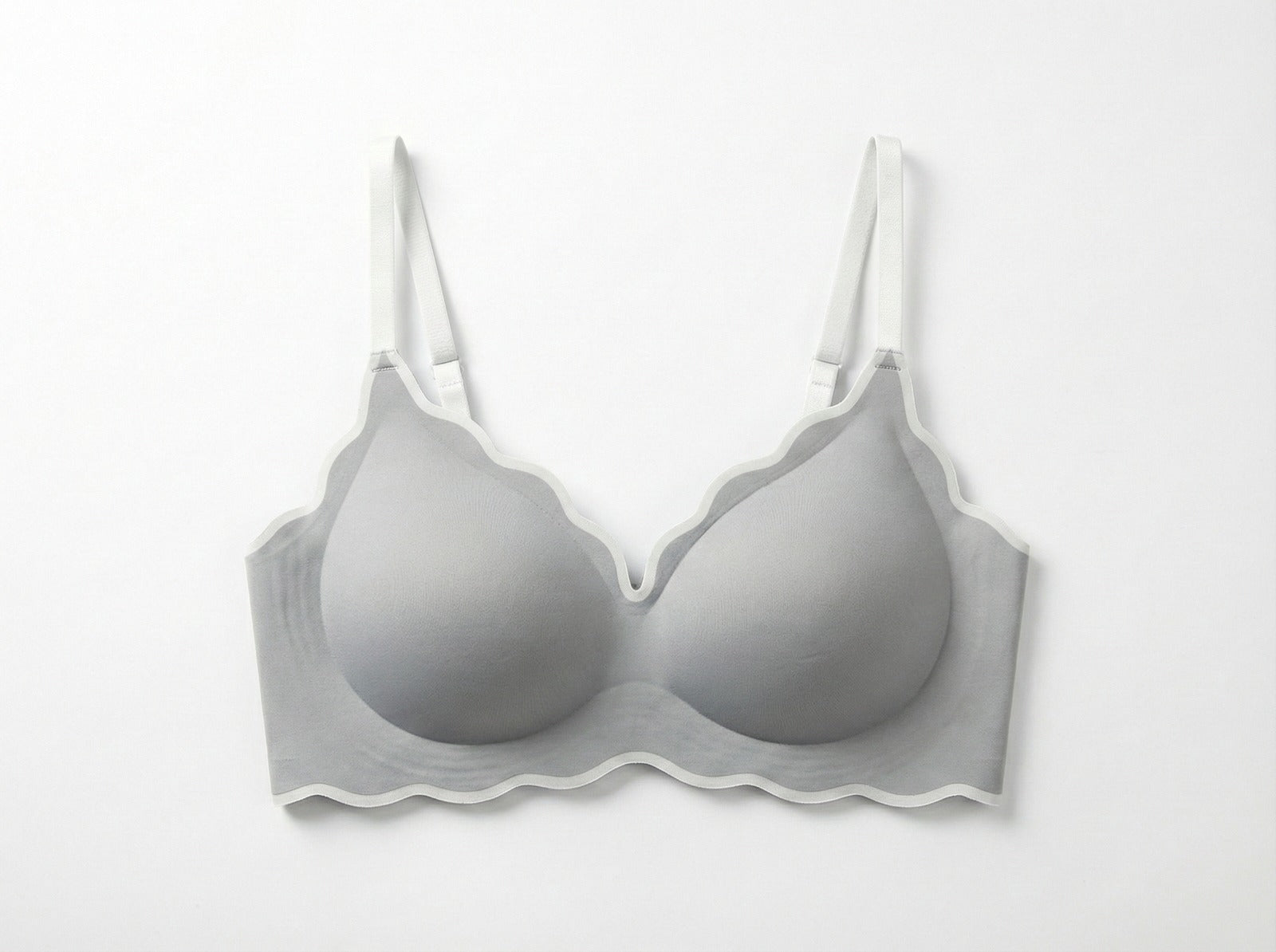 Women's Ultra-Soft Seamless Comfort Bra – Wireless Scalloped Edge Bralette with Removable Padding