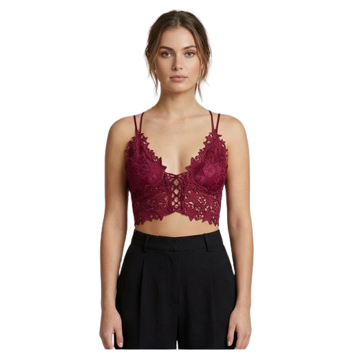 Women’s Floral Lace Bralette – Soft Padded Stylish Crop Bra (Multiple Colors Available)