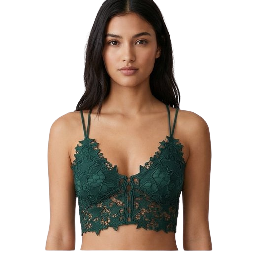 Women’s Floral Lace Bralette – Soft Padded Stylish Crop Bra (Multiple Colors Available)