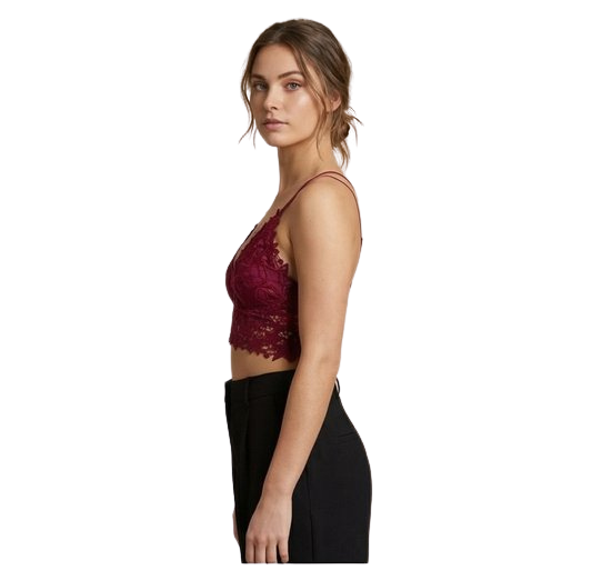 Women’s Floral Lace Bralette – Soft Padded Stylish Crop Bra (Multiple Colors Available)