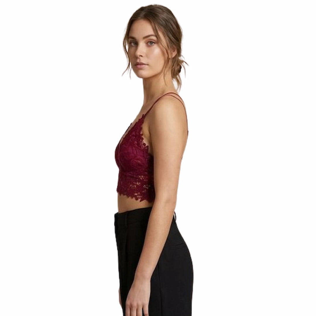 Women’s Floral Lace Bralette – Soft Padded Stylish Crop Bra (Multiple Colors Available)