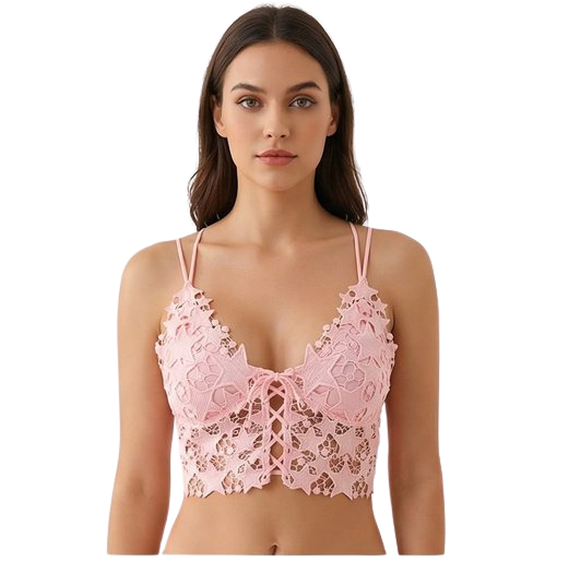 Women’s Floral Lace Bralette – Soft Padded Stylish Crop Bra (Multiple Colors Available)