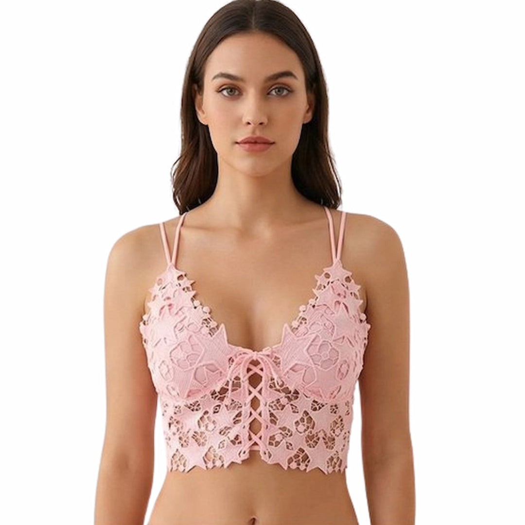 Women’s Floral Lace Bralette – Soft Padded Stylish Crop Bra (Multiple Colors Available)