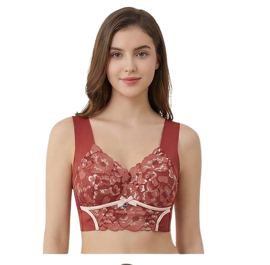 Women’s Full Coverage Floral Lace Comfort Bra – Non-Wired Soft Padded (Multi Color)