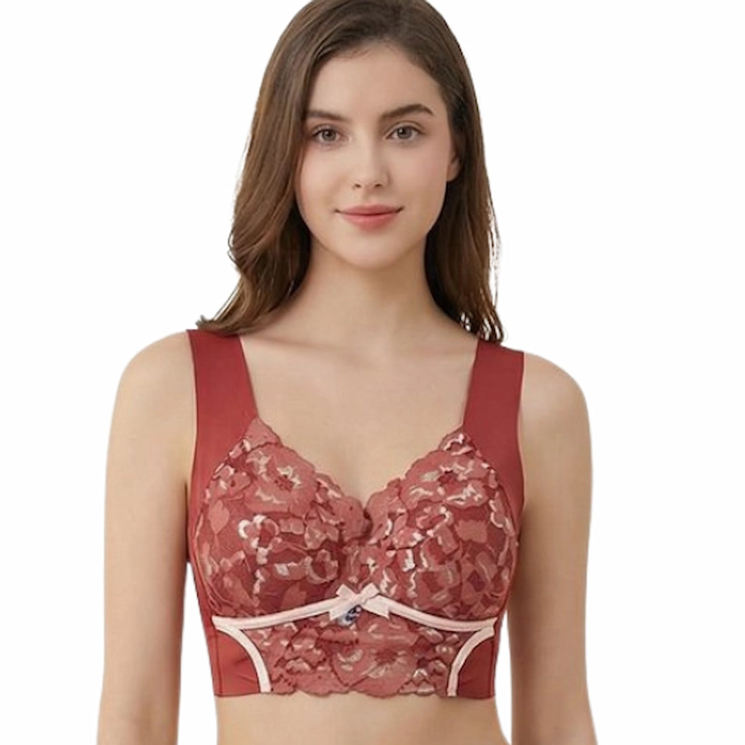 Women’s Full Coverage Floral Lace Comfort Bra – Non-Wired Soft Padded (Multi Color)