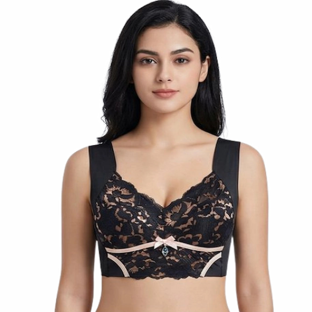 Women’s Full Coverage Floral Lace Comfort Bra – Non-Wired Soft Padded (Multi Color)